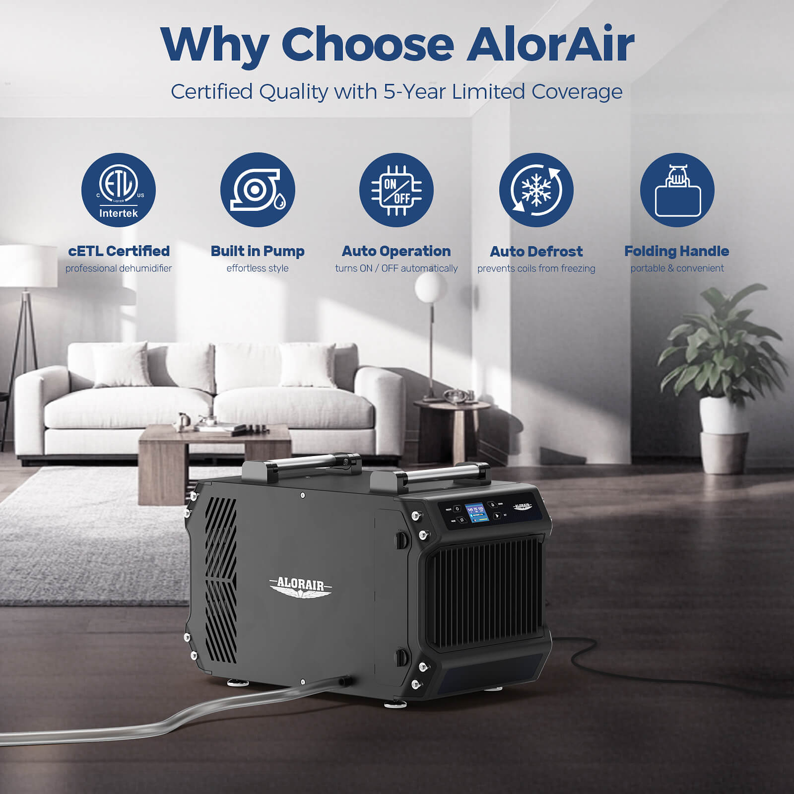 AlorAir Galaxy 60P Crawl Space Dehumidifier with Pump