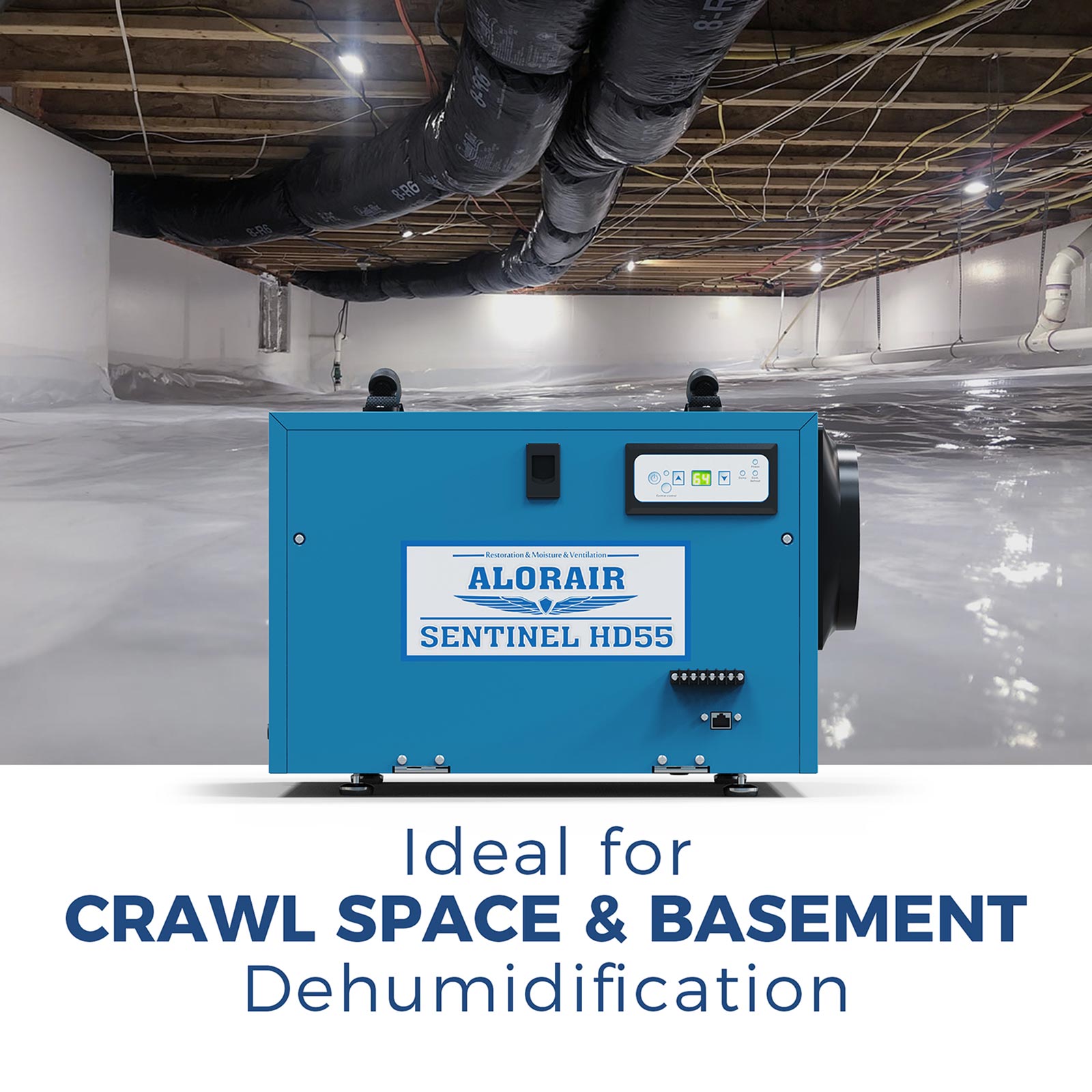 AlorAir Sentinel HD55 Commercial Crawl Space Dehumidifier