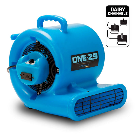 BlueDri One-29 Mini Air Mover (2,250 CFM – Lightweight Restoration Fan)