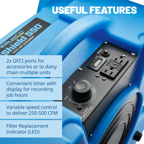 BlueDri AirShield 550 Commercial HEPA Air Scrubber